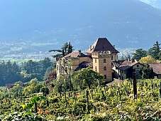 Historisches Schloss inmitten von Weinbergen mit Panoramablick über Meran und das Etschtal I WUNDERORTE